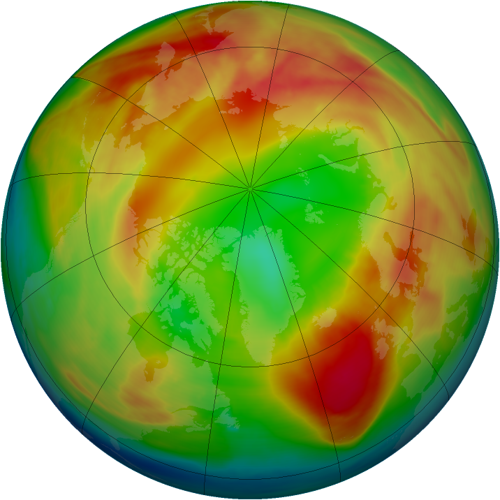 Arctic ozone map for 15 February 2007